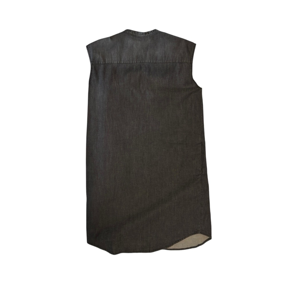 THE KOOPLES Crew Neck Denim Half Button Shirt Dress Grey Medium - Picture 7 of 7